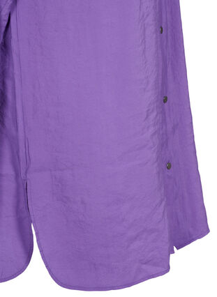 Lång viskosskjorta med knappar, Royal Lilac, Packshot image number 3