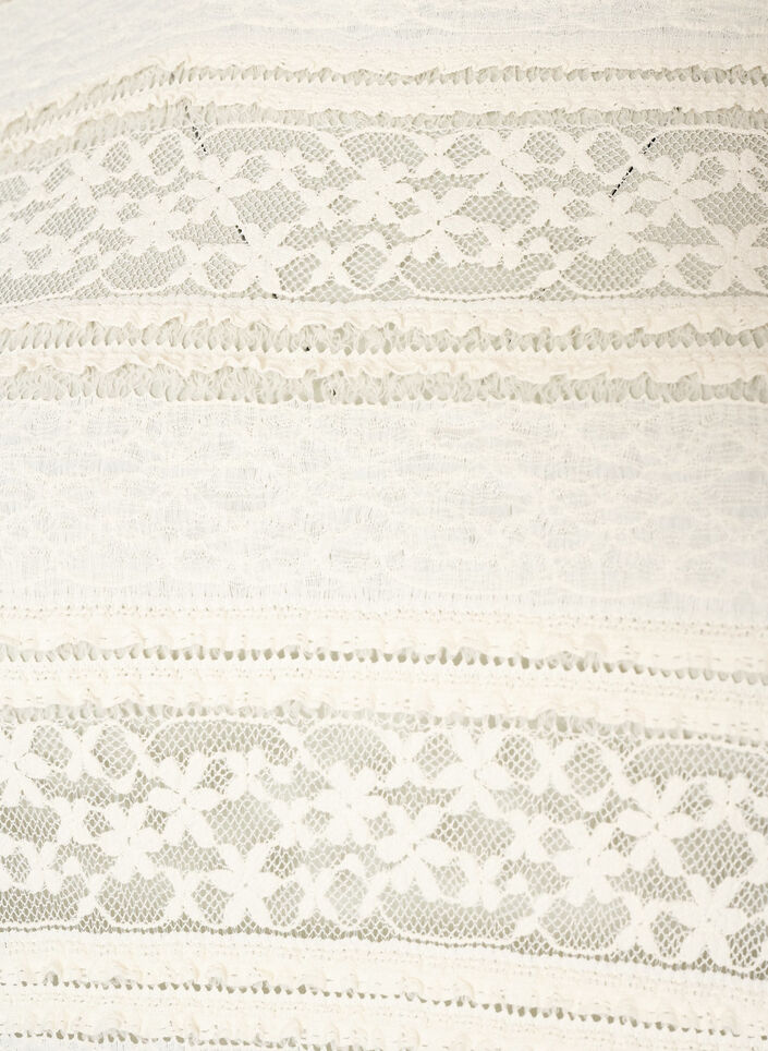 Blus i spets med l&aring;nga &auml;rmar, Vanilla, Packshot image number 2