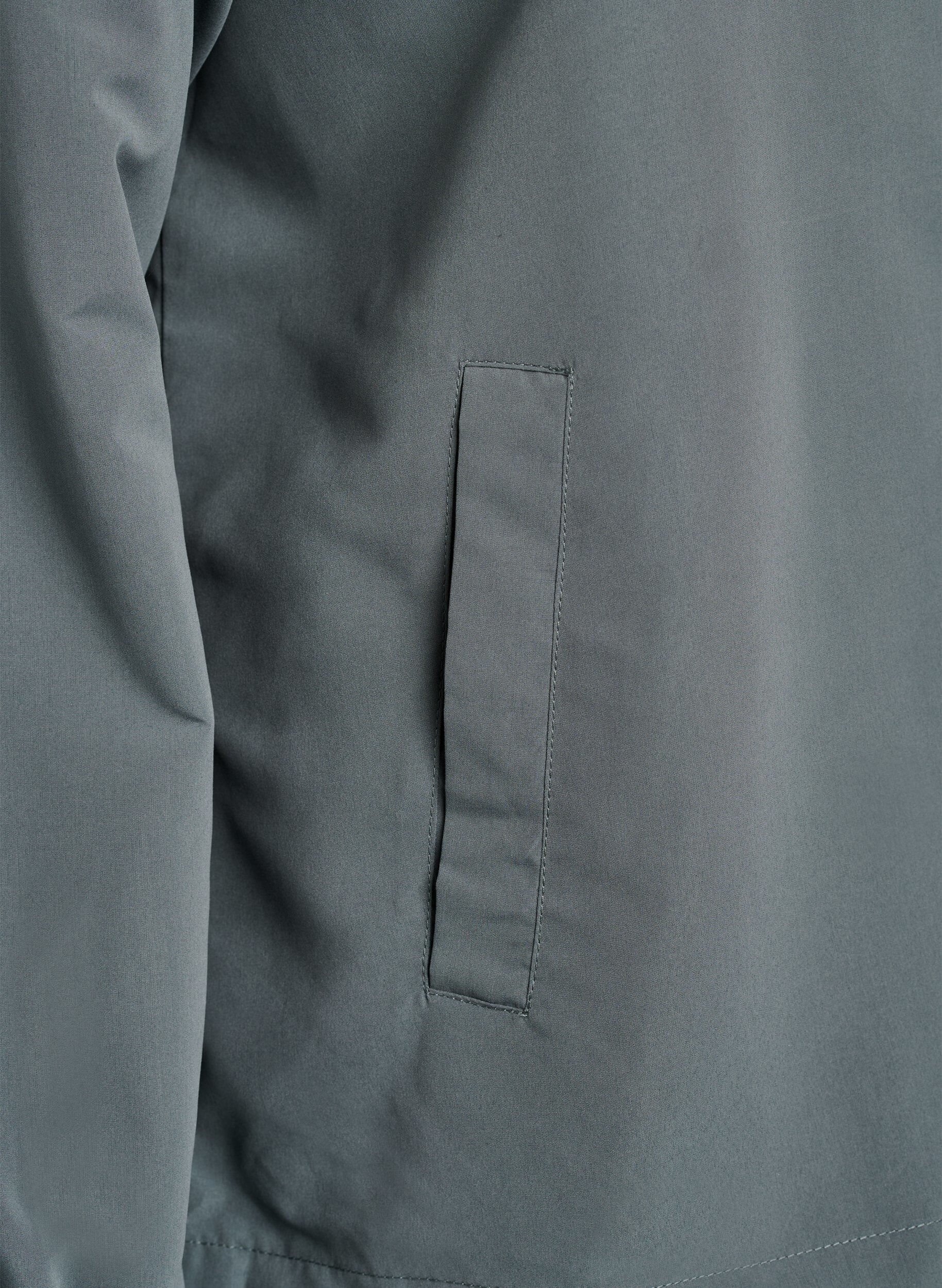 Zizzi L&auml;tt jacka med huva och dragkedja, Gr&ouml;n, Packshot image number 3