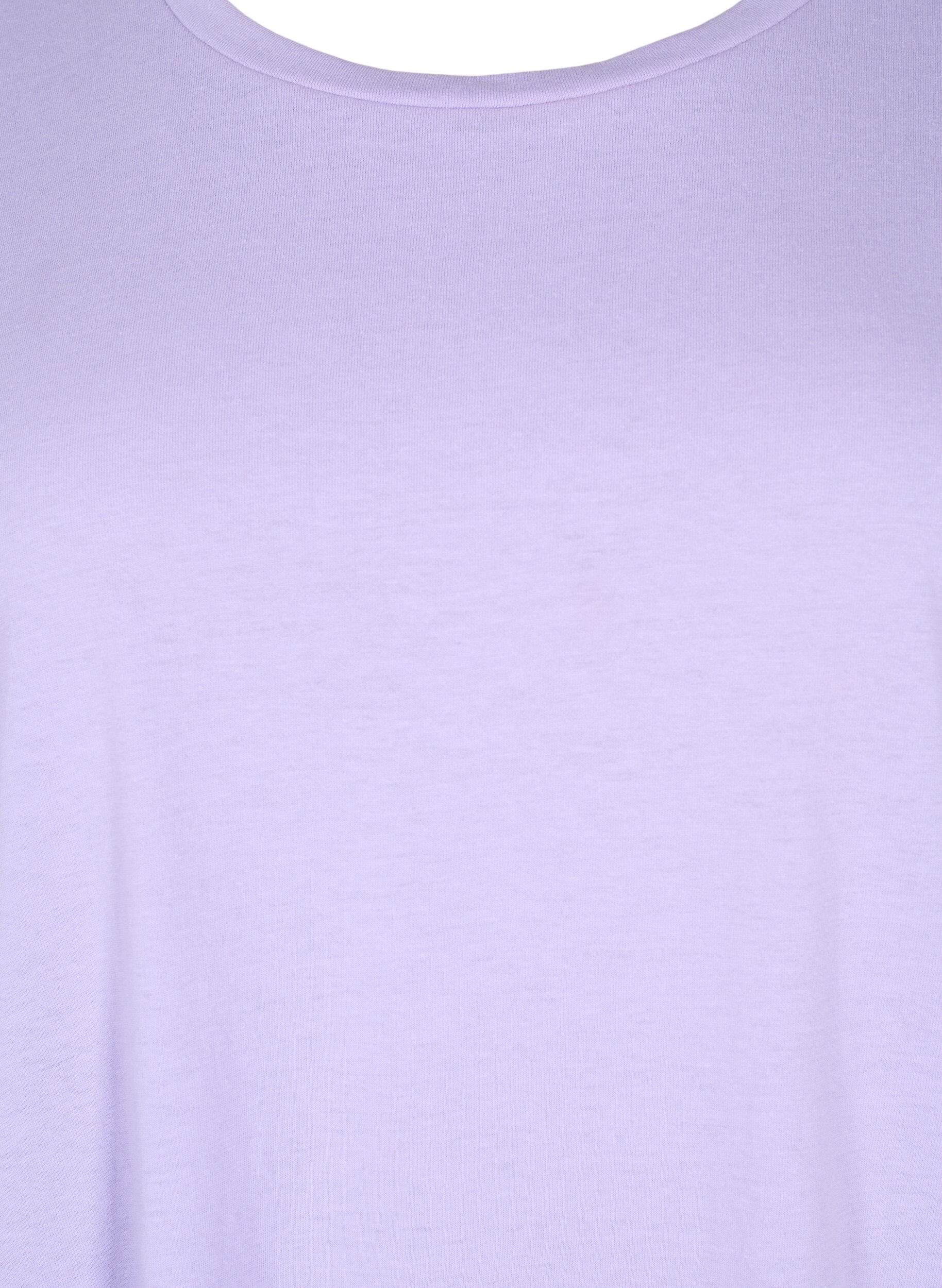 ZizziKort&auml;rmad t-shirt i bomullsmix, Lila, Packshot image number 2
