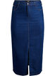 FLASH - Midil&aring;ng denimkjol med en slits framtill, Bl&aring;, Packshot image number 0