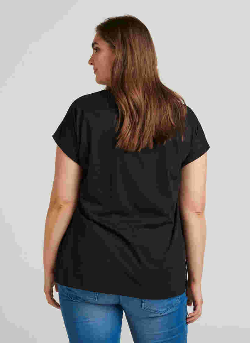 T-shirt i bomullsmix, Black, Model image number 1