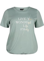 Kortärmad t-shirt i bomull med elastisk kant, Chinois G. W. Live