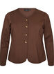 Figurn&auml;ra cardigan i jersey med dekorativa knappar, Brun, Packshot image number 0
