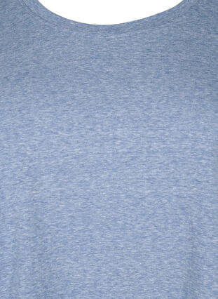Melerad t-shirt med korta ärmar, Moonlight Blue Mel. , Packshot image number 2