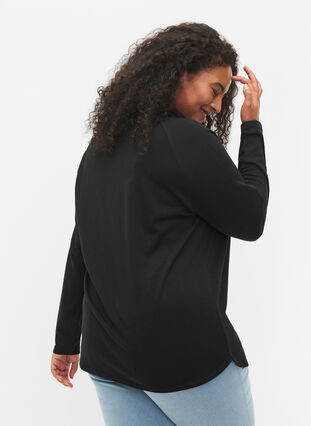 Sweatshirt med hög krage, Black, Model image number 1