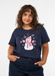 Jul-t-shirt i ekologisk bomull, Bl&aring;, Model image number 0