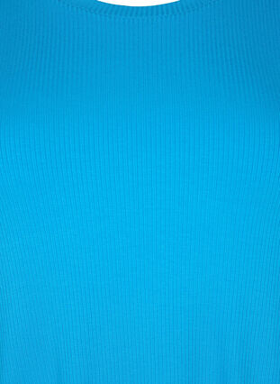 T-shirt i viskos med ribbstruktur, Ibiza Blue, Packshot image number 2