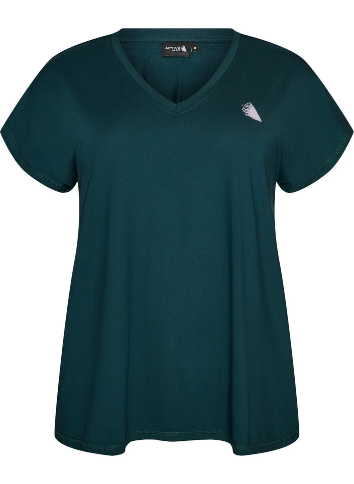 L&ouml;s tr&auml;ningst-shirt med v-ringning, Gr&ouml;n, Packshot image number 0