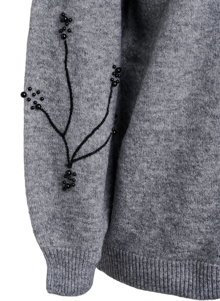 Tr&ouml;ja med p&auml;rlbroderi, Gr&aring;, Packshot image number 3