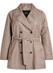Kort trenchcoat med skärp, Grå, Packshot image number 0