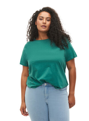 2-pack t-shirt i bomull, Antique Green/Black, Model image number 0