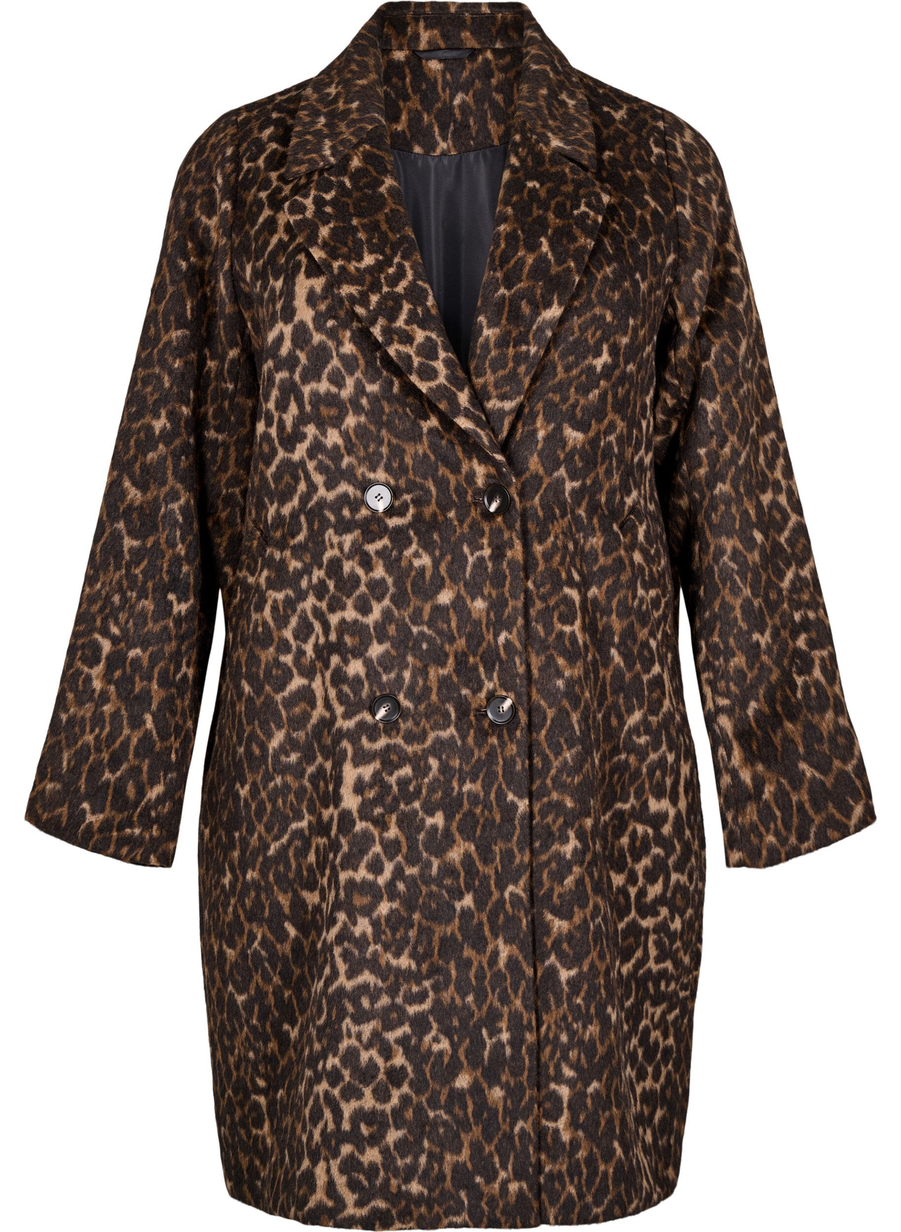 Leopardm&ouml;nstrad kappa med dubbelkn&auml;ppning