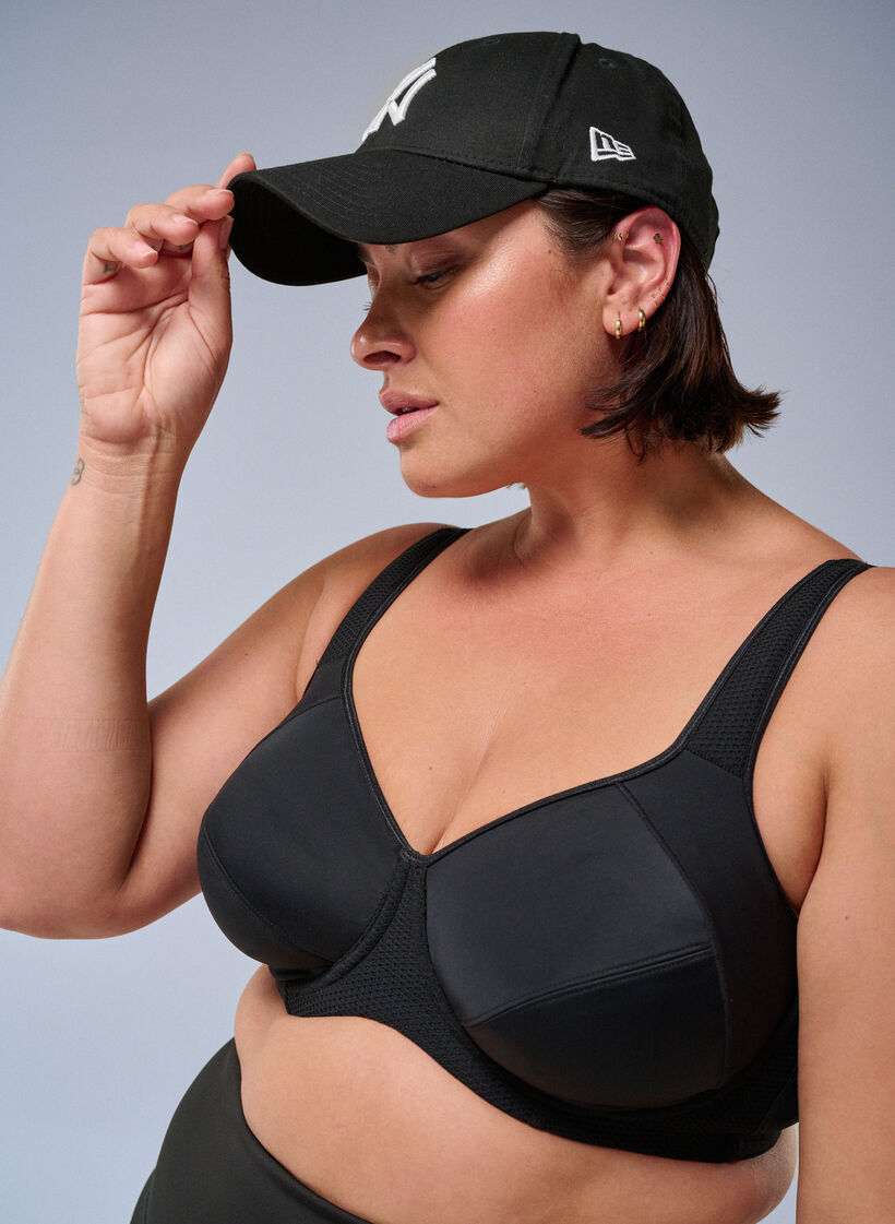 CORE, HIGH SUPPORT WIRE BRA - Sport-bh med bygel, Svart, Image