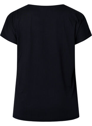 Kortärmad tränings t-shirt med tryck, Black/Pink Print, Packshot image number 1
