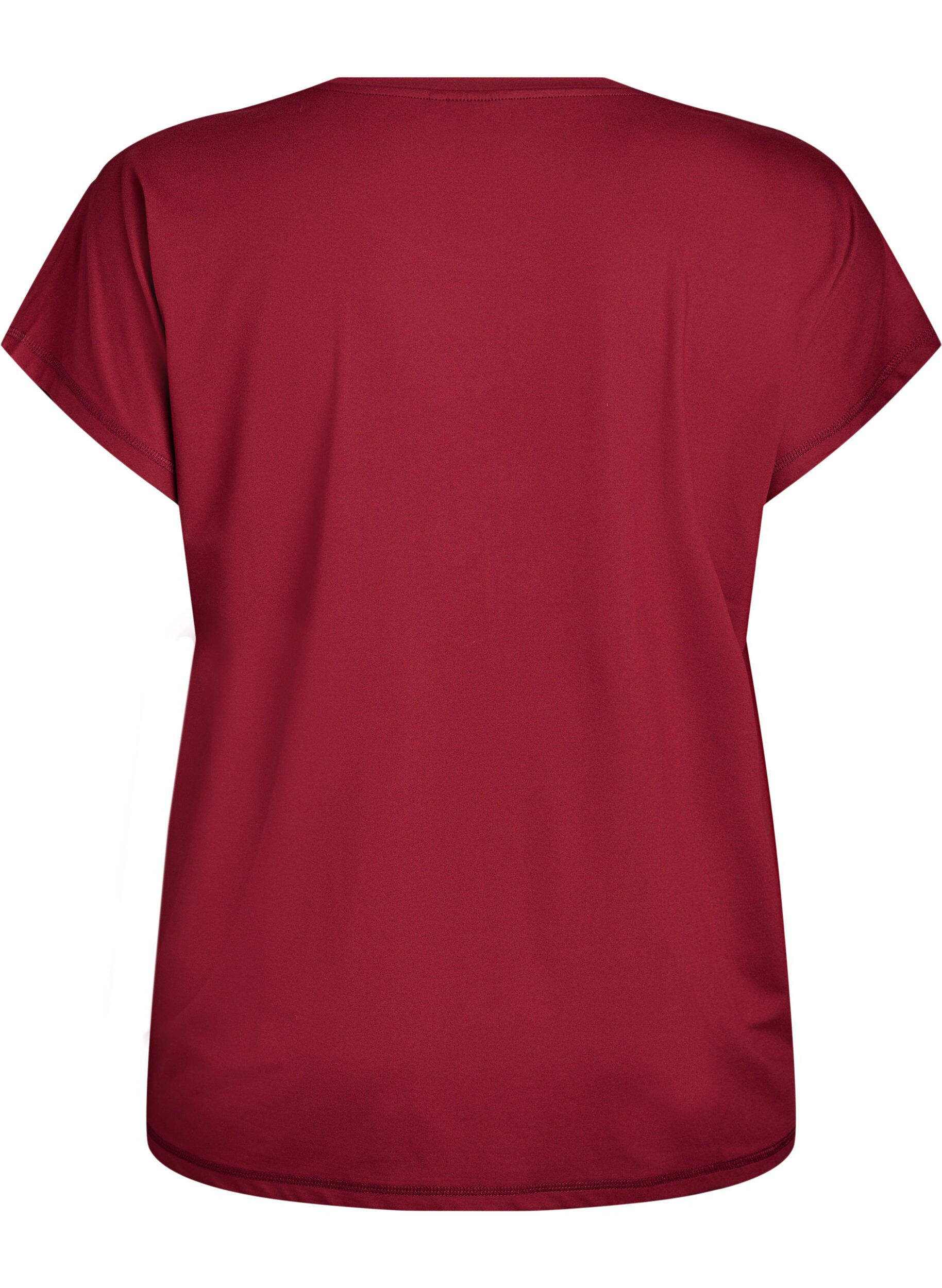 ZizziEnf&auml;rgad tr&auml;nings-T-shirt, R&ouml;d, Packshot image number 1