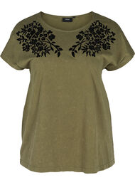 T-shirt i ekologisk bomull med mönster, Ivy Green