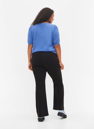 Utsvängda jeans med extra hög midja, Black, Model image number 1