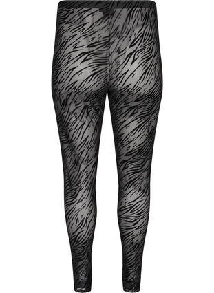 Mönstrade leggings i mesh, Black Tiger AOP, Packshot image number 1