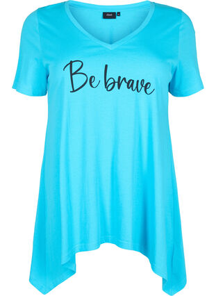 T-shirt i bomull med kort ärmar, Blue Atoll W. Be, Packshot image number 0