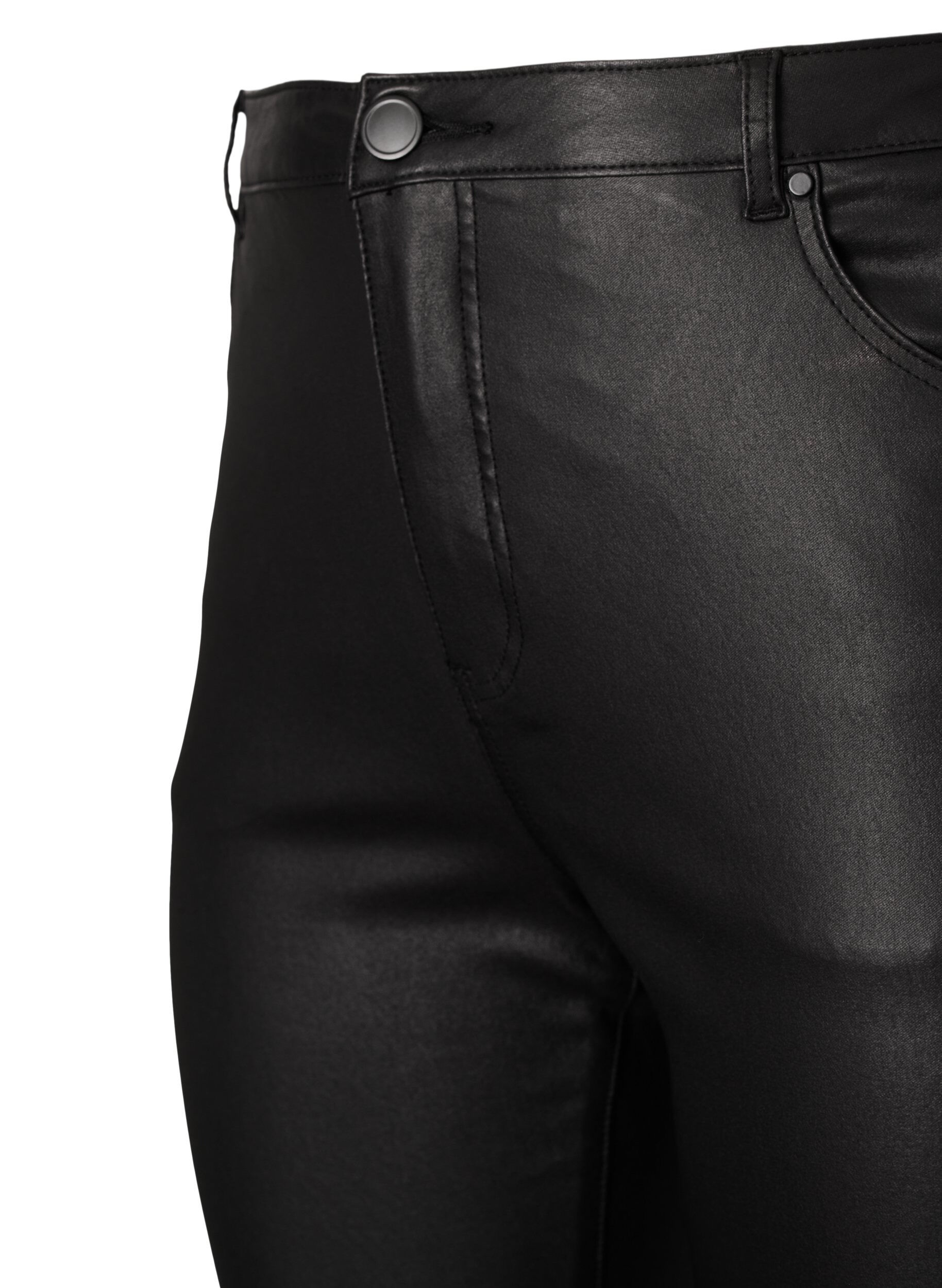 Zizzi Coated Ellen-jeans med bootcut, Black, Packshot image number 2