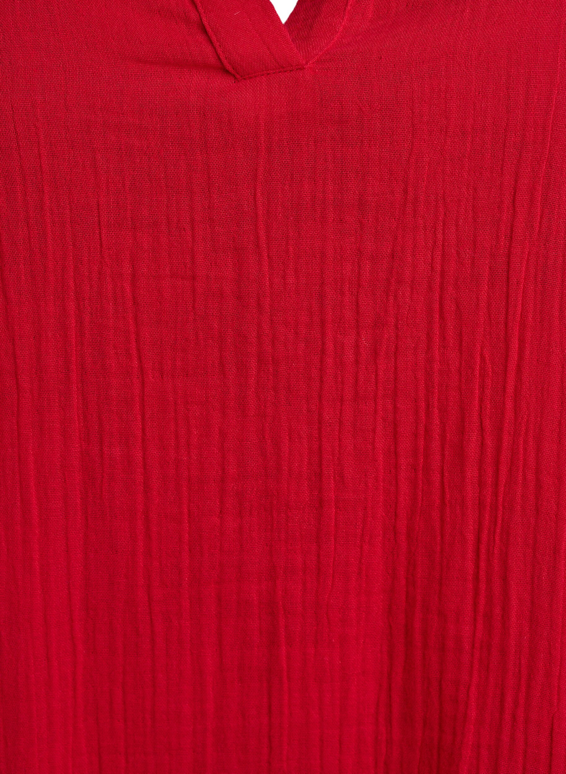 Zizzi Kort a-linjeformad kl&auml;nning i bomullsmuslin, R&ouml;d, Packshot image number 2