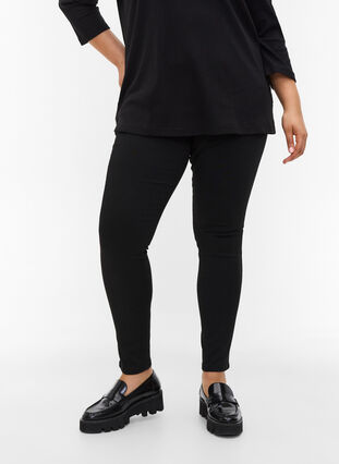 Stay black Amy jeans med hög midja, Black, Model image number 3