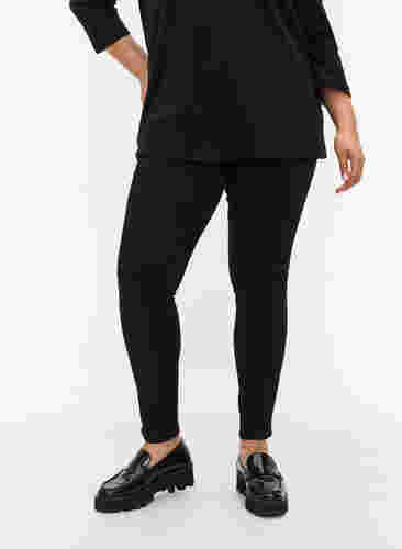 Stay black Amy jeans med hög midja, Black, Model image number 3