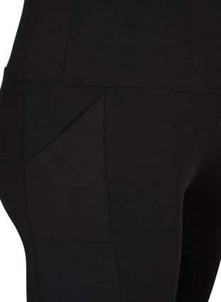 Åtsittande shorts med hög midja och fickor, Black, Packshot image number 2