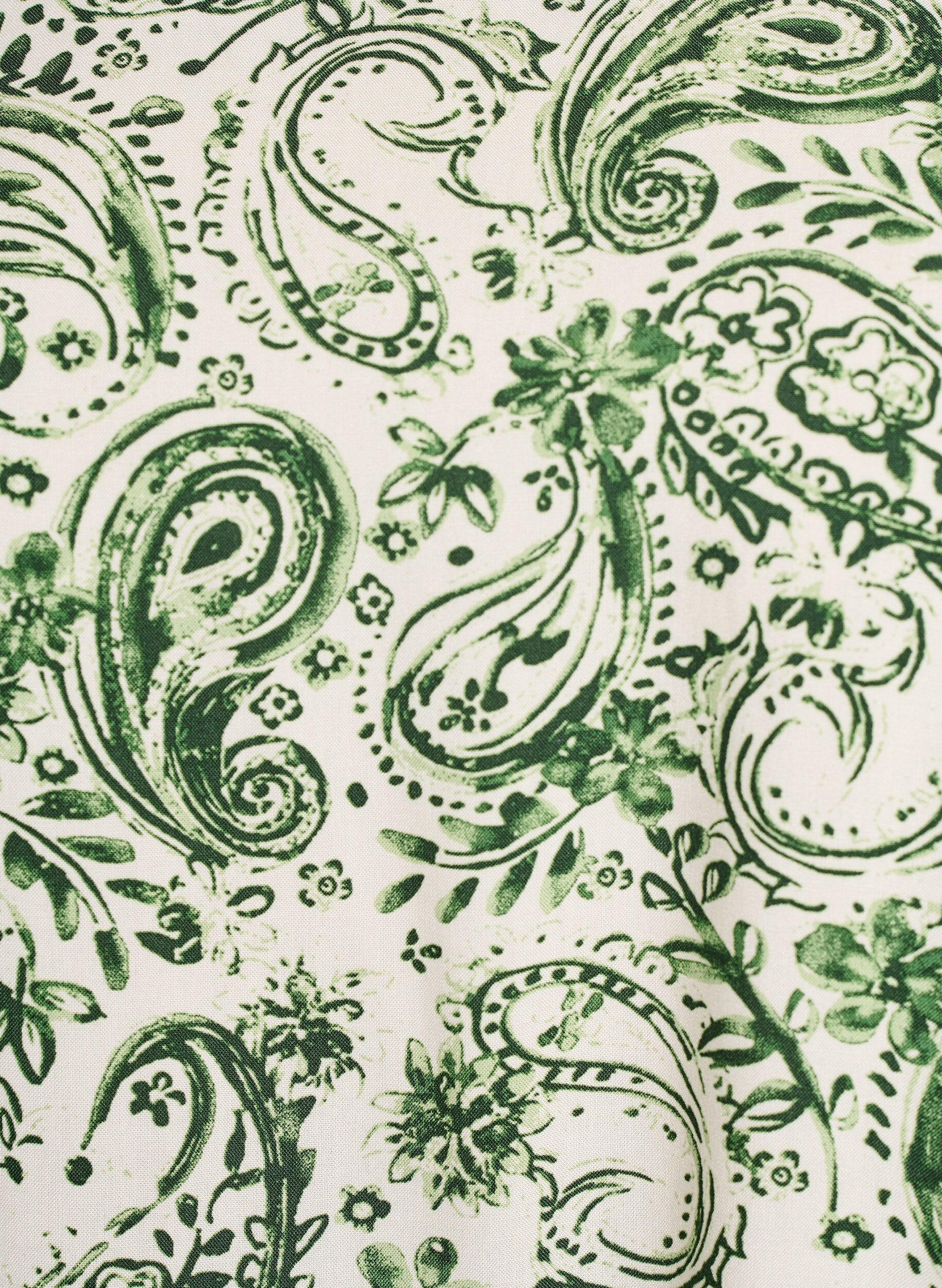 Zizzi Kort&auml;rmad viskosblus med tryck, Gr&ouml;n, Packshot image number 2