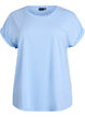 Kort&auml;rmad t-shirt i bomullsblandning, Bl&aring;, Packshot image number 0