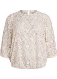 Spetsblus med 3/4-ärmar, Vanilla