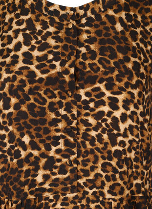 Midiklänning i viskos med 3/4 ärmar och leopardmönster, Raw Umber AOP, Packshot image number 2