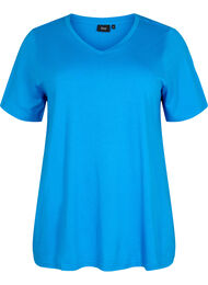 A-linjeskuren t-shirt med korta ärmar, French Blue