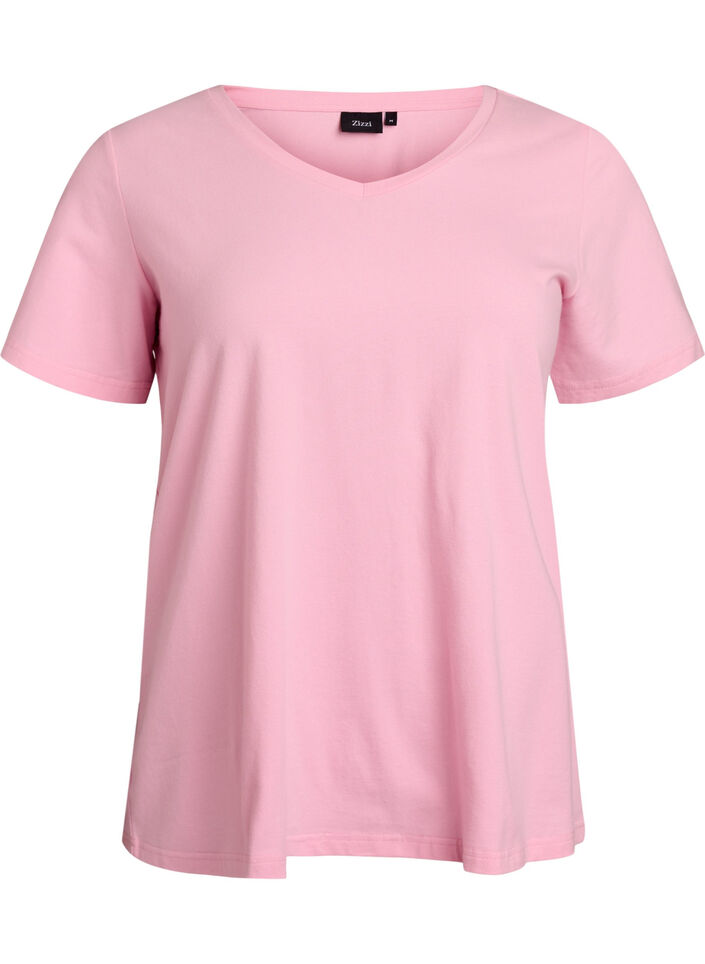Enf&auml;rgad bas-t-shirt i bomull, Rosa, Packshot image number 0