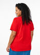 T-shirt med knappdetalj, R&ouml;d, Model image number 2