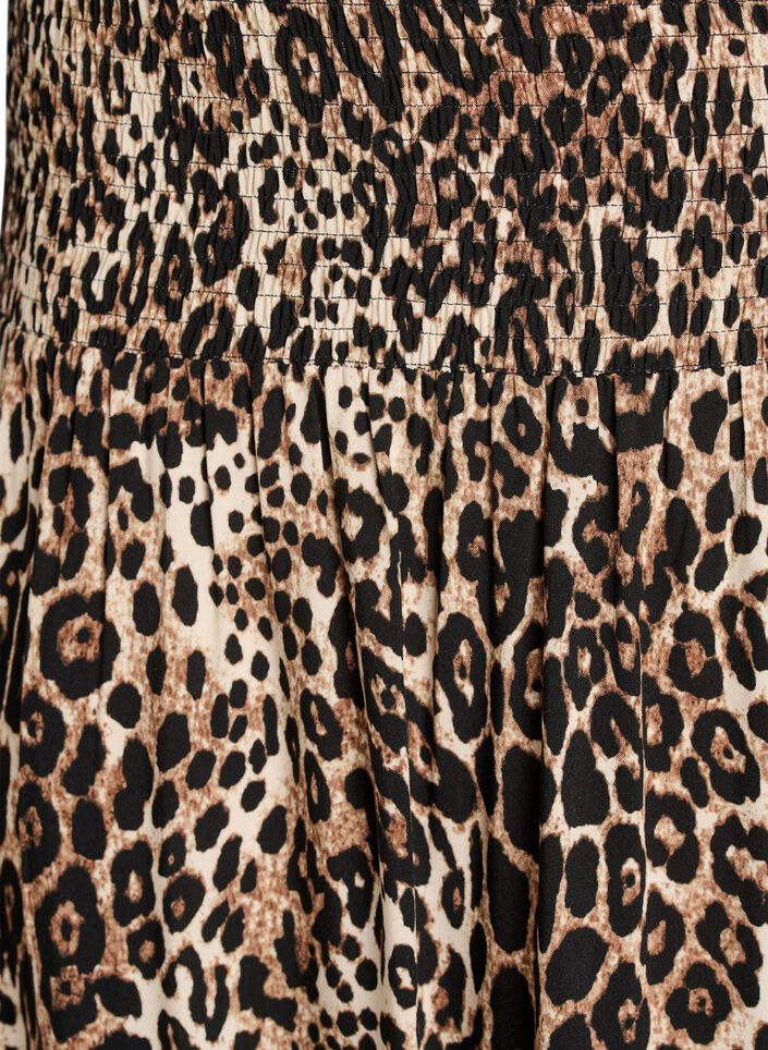 Maxikjol i viskos med smock, Brun, Packshot image number 2