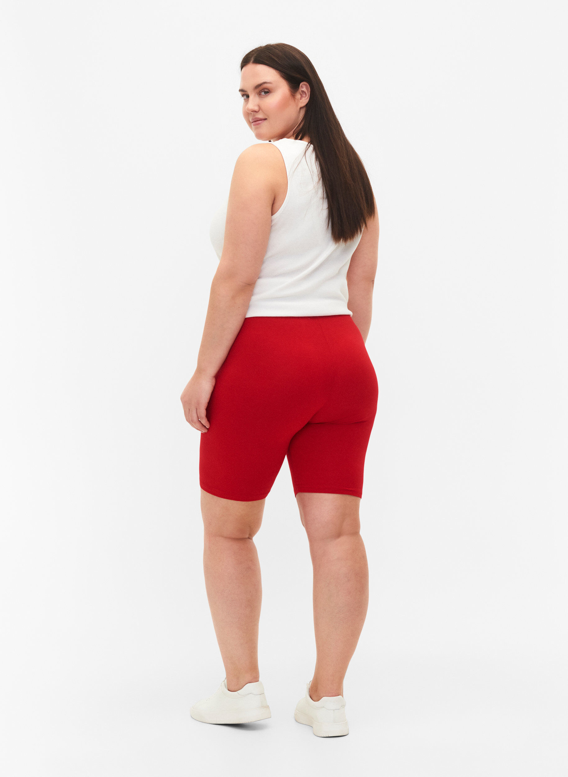 ZizziEnf&auml;rgad cykelbyxa, R&ouml;d, Model image number 2