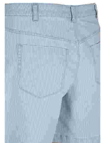 Jeansshorts med randigt mönster, Light Blue Stripe, Packshot image number 3