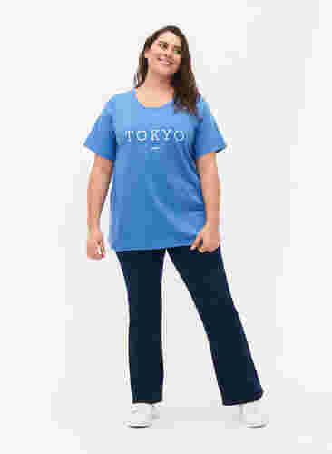T-shirt från FLASH med tryck, Ultramarine, Model image number 2