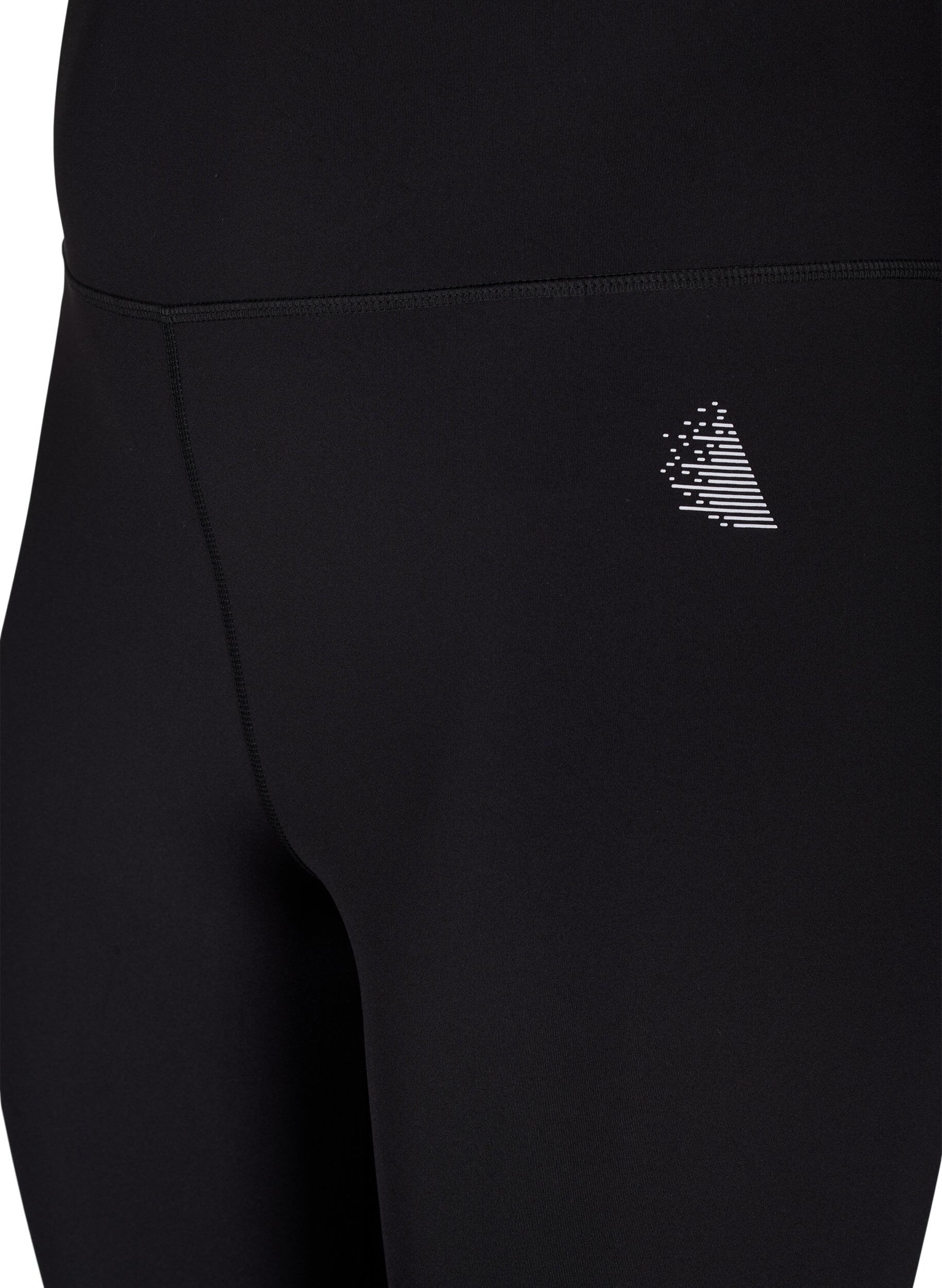 Zizzi CORE, SUPER TENSION TIGHTS - tr&auml;ningstights med 3/4-l&auml;ngd och ficka, Black, Packshot image number 2