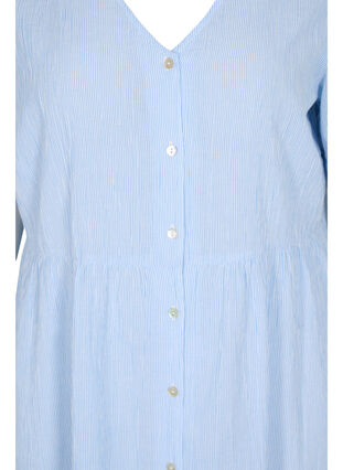 Randig skjortklänning i bomull, Blue Stripe, Packshot image number 2