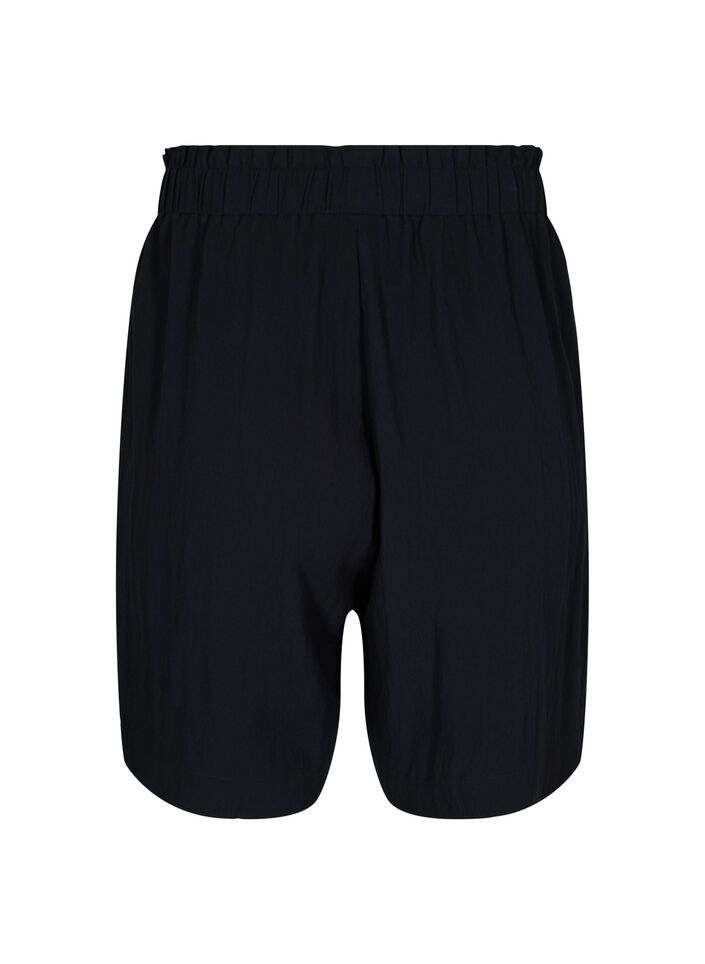 Löst sittande shorts i viskos, Black, Packshot image number 1