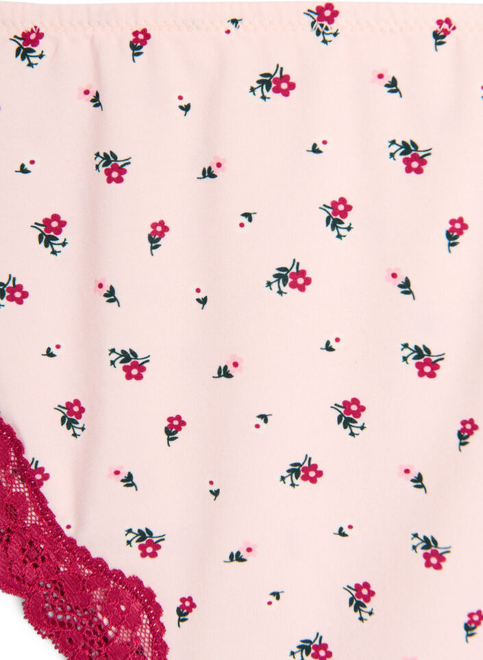 Braziliantrosa med blomsterm&ouml;nster och spets, Rosa, Packshot image number 2