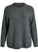 Melerad stickad blus med rund hals, Gr&ouml;n, Packshot image number 0