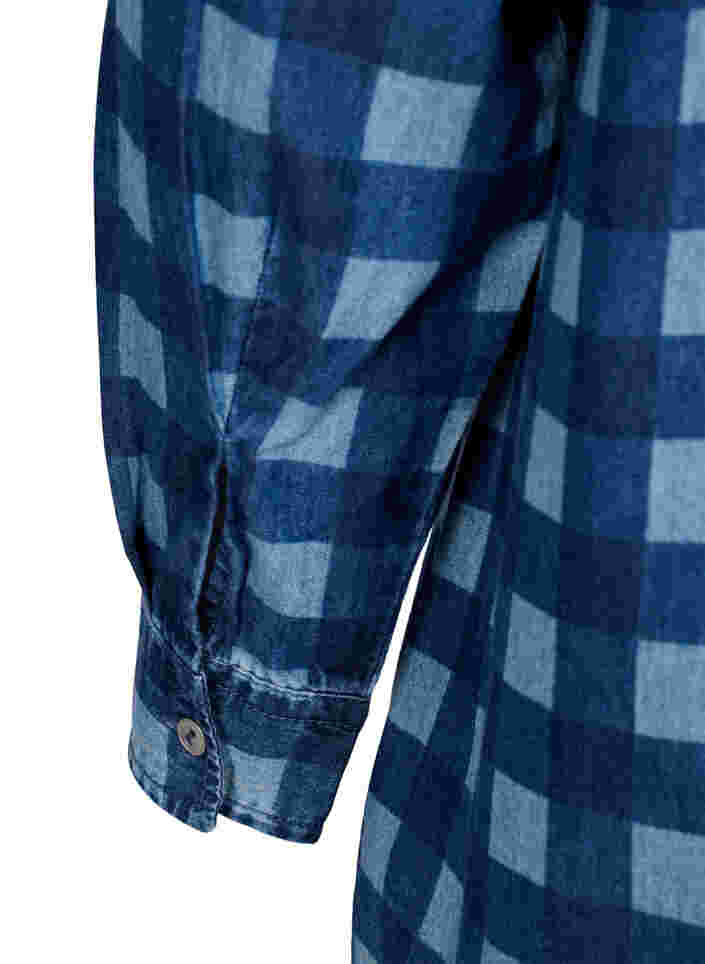 Rutig bomullsskjorta, Blue Check, Packshot image number 3