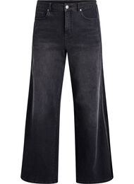 Jeans i bred passform med vertikala denimdetaljer, Gr&aring;