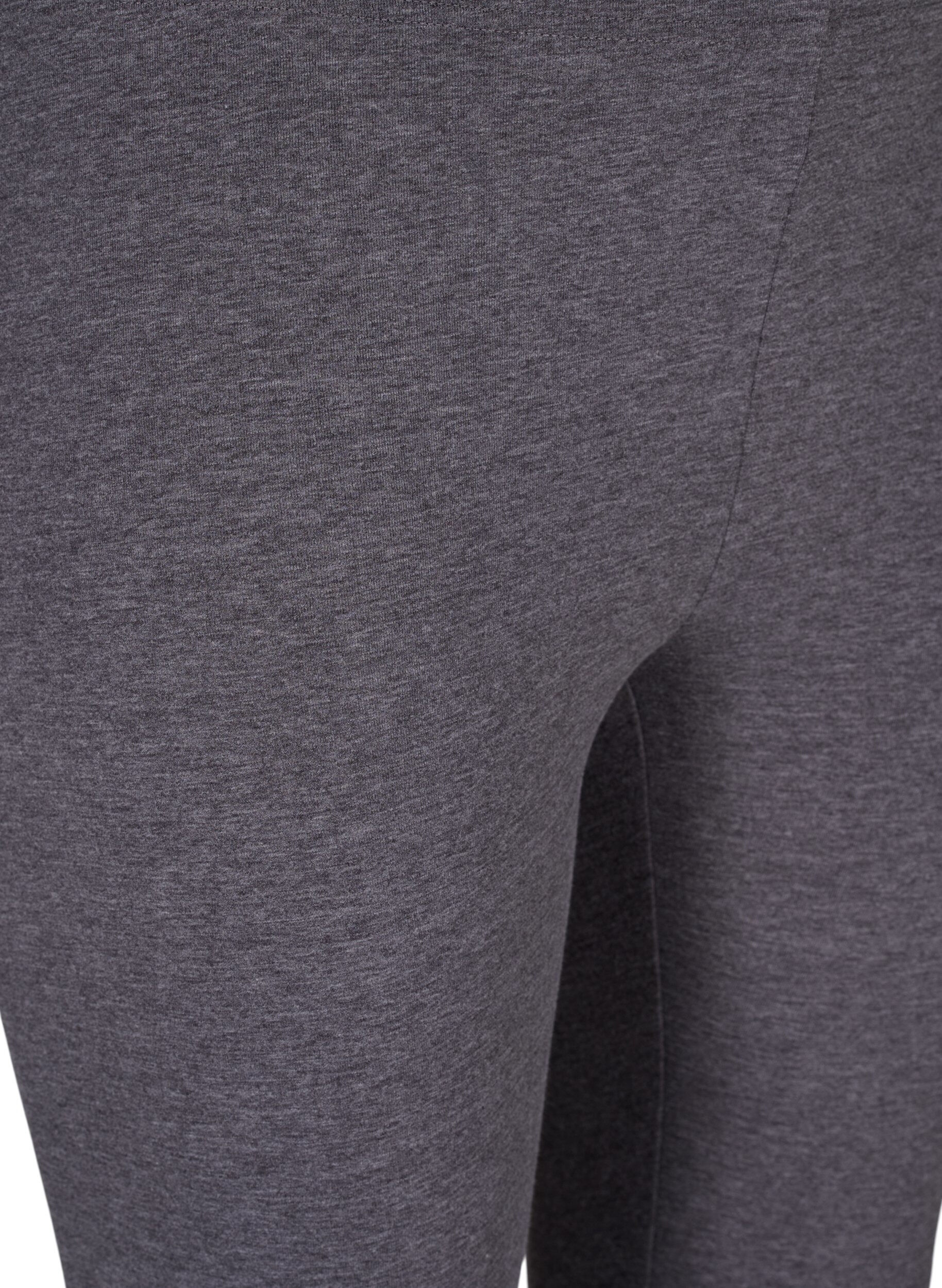 Zizzi Gr&aring; melerade leggings, Dark Grey Melange, Packshot image number 2
