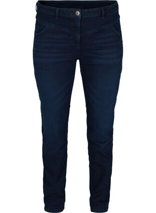 Sanna jeans med extra slim fit och normal midjehöjd, Dark blue, Packshot image number 0