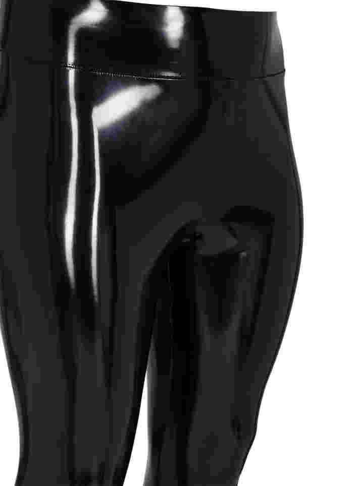 Wet look-leggings, Black Shiny, Packshot image number 2